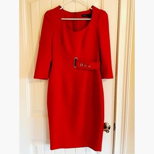 Karen Millen long sleeves red sheath dress